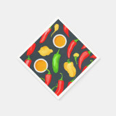 ホットチリピーパーパターン スタンダードカクテルナプキン (角)