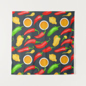 ホットチリピーパーパターン タペストリー (正面(横))