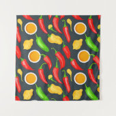 ホットチリピーパーパターン タペストリー (正面)