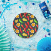 ホットチリピーパーパターン ペーパープレート (パーティー)