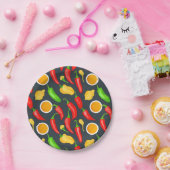 ホットチリピーパーパターン ペーパープレート (パーティー)