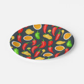 ホットチリピーパーパターン ペーパープレート (アングル)