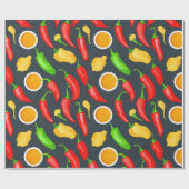 ホットチリピーパーパターン ラッピングペーパー (フラット)