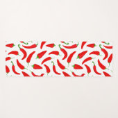 ホットチリペッパー漫画の赤い白のパターン ヨガマット (正面(横))