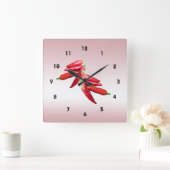 ホットチリペッパー スクエア壁時計 (ホーム)