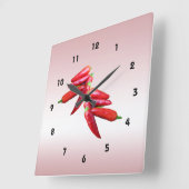 ホットチリペッパー スクエア壁時計 (傾斜)