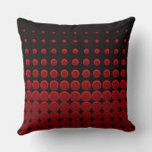 ホットチリレッドとブラックの昇順ドット クッション (裏面)