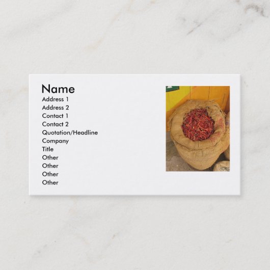 ホットチリーペッパーの名刺 名刺 (正面)