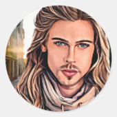 ホットティストガイinザビレッジオリジナルポートレートアート ラウンドシール (正面)