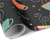 ホットティーカップ、カラーレトロ磁器マグカップ ラッピングペーパー (ロールコーナー)