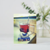 ホットティートレインウクライナ葉書カップ ポストカード (スタンド正面)