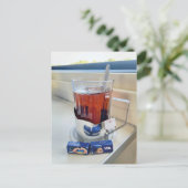 ホットティートレインウクライナ葉書カップ ポストカード (スタンド正面)