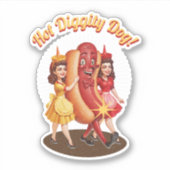 ホットディギティドッグカスタムヴィンテージカットビニールシール シール (正面)