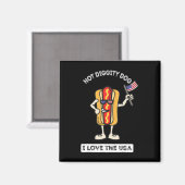 ホットディギティドッグ7月4th愛国的BBQピクニック調理師 マグネット (正面/裏面)