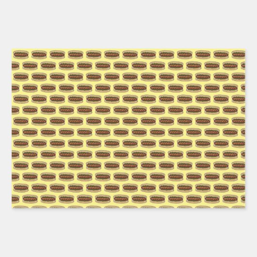 ホットディギティドッグ！毛布のホットドッグの中のトウモロコシ犬の豚 ラッピングペーパーシート (正面2)