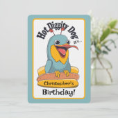 ホットディギティ熱狂するドッグバードキッドバースデーパーティワイルド 招待状 (スタンド正面)