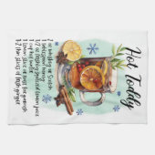 ホットトディレシピクリスマスのレシートデザイン キッチンタオル (横)