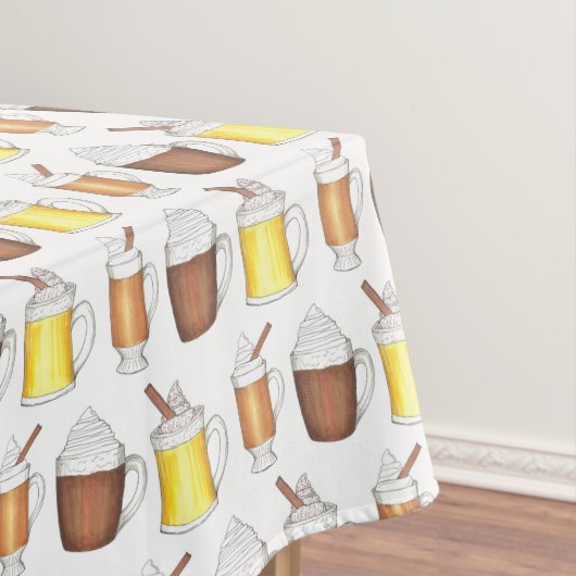 ホットトディーココアエグノグウィンターホリデークリスマス テーブルクロス (インサイチュ)