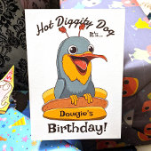 ホットドおもしろいッグ好き可愛いバ間抜けードインBun +名前 カード