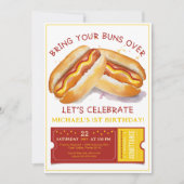 ホットドおもしろいッグ誕生日招待状 – キッズクックアウトB 招待状 (正面)