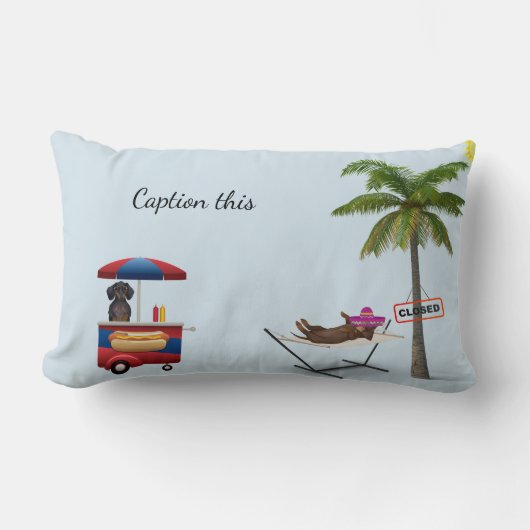 ホットドッおもしろいグダシュント枕カスタマイズ ランバークッション (正面)