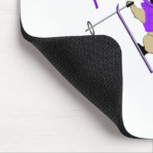 ホットドッグおもしろいスキーパグパープルジャケットとスキー マウスパッド (コーナー)