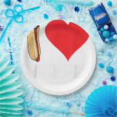 ホットドッグおもしろいデザイン – I Love WienersハートBBQ LG ペーパープレート (パーティー)