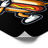 ホットドッグおもしろい恋人ホットドッグダブ踊りグルメキッズ ポスター (角)