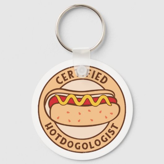 ホットドッグおもしろい愛好家の認定 キーホルダー (正面)