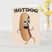 ホットドッグおもしろい誕生日グリーティングカード カード (黄色い花)