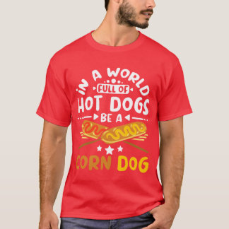ホットドッグだらけの世界では、コーン犬のヴィンテージ Tシャツ