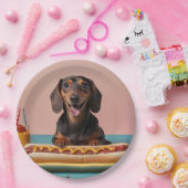 ホットドッグでかわいいダシュント ペーパープレート (パーティー)