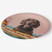 ホットドッグでかわいいダシュント ペーパープレート (アングル)