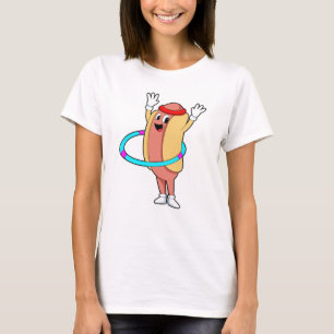 ホットドッグでフィットネスとフライホイール Tシャツ