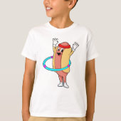 ホットドッグでフィットネスとフライホイール Tシャツ (正面)