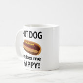 ホットドッグで幸せになれるホットドッグ コーヒーマグカップ (正面左)