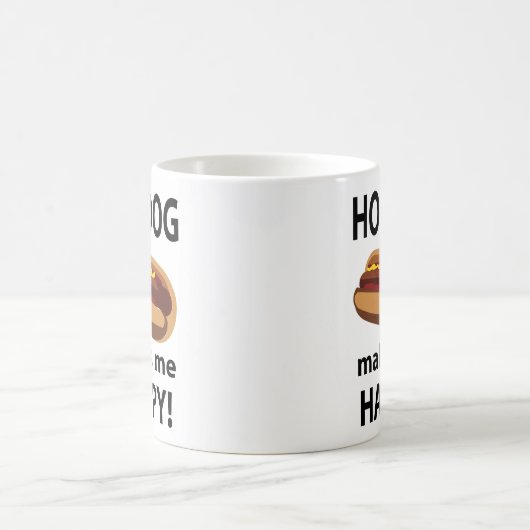 ホットドッグで幸せになれるホットドッグ コーヒーマグカップ (中央)