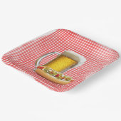 ホットドッグとジンガムのビール ペーパープレート (傾斜あり)