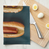ホットドッグとバンズ キッチンタオル (四つ折り)