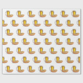 ホットドッグとビールを白に ラッピングペーパー (フラット)