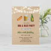 ホットドッグとビールBBQ招待 招待状 (スタンド正面)