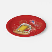 ホットドッグと花火付きビール|過去記事 ペーパープレート (アングル)