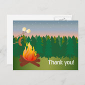 ホットドッグとS'moresキャンプファイヤーありがとう ポストカード (正面/裏面)