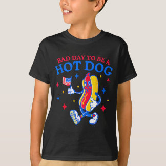 ホットドッグにとっては最悪な日 おもしろい バーベキュー 4th of tシャツ