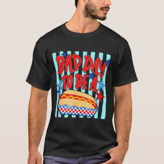 ホットドッグにとっては最悪な日 おもしろい BBQ バーベキュー 7月4日 Tシャツ