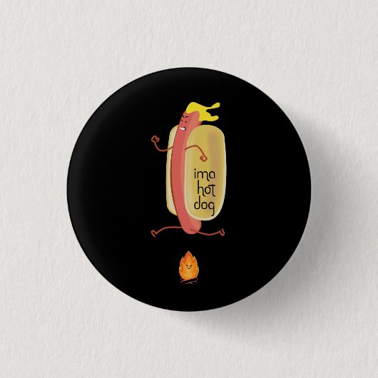 ホットドッグに悪魔をあえて 缶バッジ (正面)