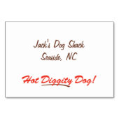 ホットドッグのカスタマイズ可能なレトロのテーブルカード テーブルナンバー (裏面)