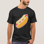 ホットドッグのキャラクターイラスト - 面白いスナック好き Tシャツ (正面)