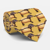 ホットドッグのタイ(ピクセルウインナー犬) ネクタイ (ロール)