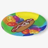 ホットドッグのパーティーの紙皿 ペーパープレート (アングル)